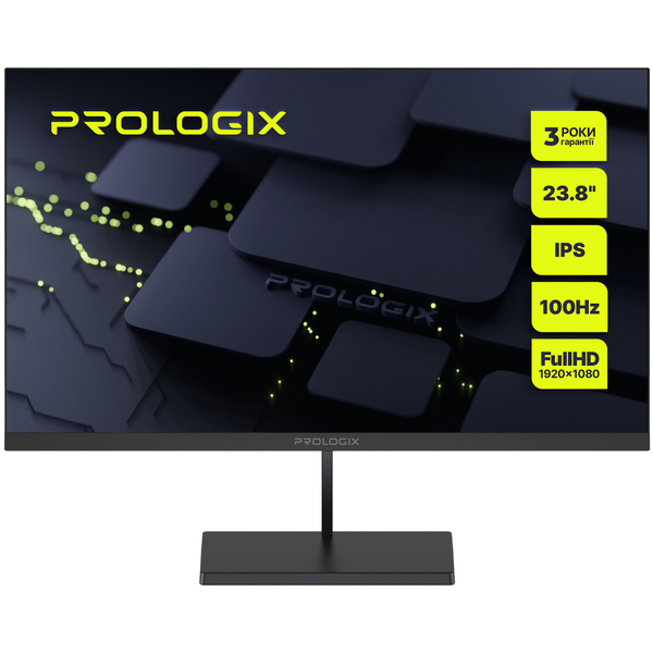 Монитор Prologix 23.8 PL2425HF IPS Black; 1920х1080 (100 Гц), 1 мс, 250 кд/м2, D-Sub, HDMI