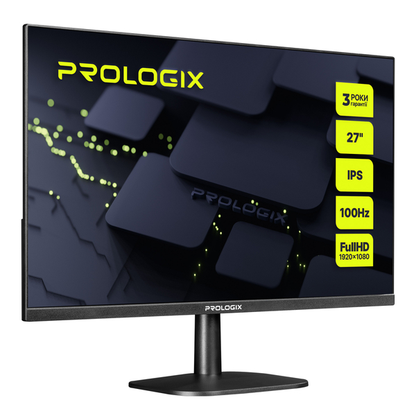 Монитор Prologix 27 P2725HF IPS Black 100Hz; 1920х1080, 5 мс, 250 кд/м2, D-Sub, HDMI