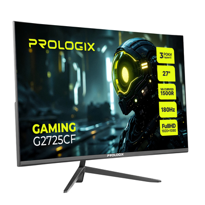 Монитор Prologix Gaming 27" G2725CF VA Black Curved 180Hz; 1920х1080, 1 мс, 250 кд/м2, DisplayPort, HDMI Монитор Prologix Gaming 27" G2725CF VA Black Curved 180Hz; 1920х1080, 1 мс, 250 кд/м2, DisplayPort, HDMI
