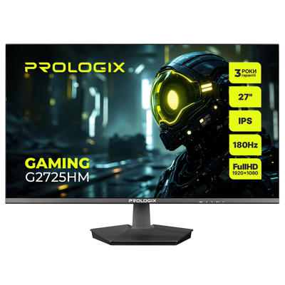 Монитор Prologix Gaming 27" G2725HM IPS Black 180Hz; 1920х1080, 1 мс, 250 кд/м2, DisplayPort, HDMI, динамики Монитор Prologix Gaming 27" G2725HM IPS Black 180Hz; 1920х1080, 1 мс, 250 кд/м2, DisplayPort, HDMI, динамики