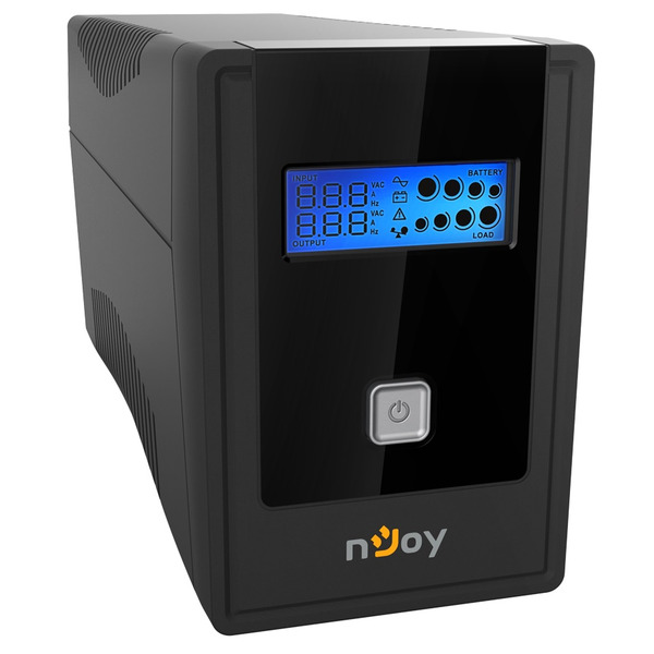 ИБП NJOY Cadu 650 (UPCMTLS665TCAAZ01B), Lin.int., AVR, 2 x Schuko, USB, LCD, пластик