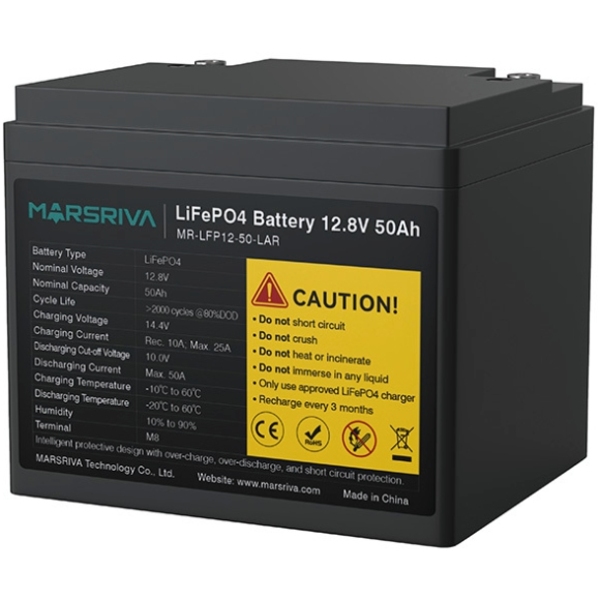 Акумуляторна батарея Marsriva MR-LFP12-50-LAR 12,8 V/50Ah