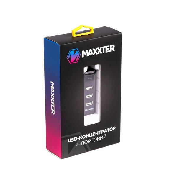 USB-хаб Maxxter 4 ports HU2A-4P-AC-03