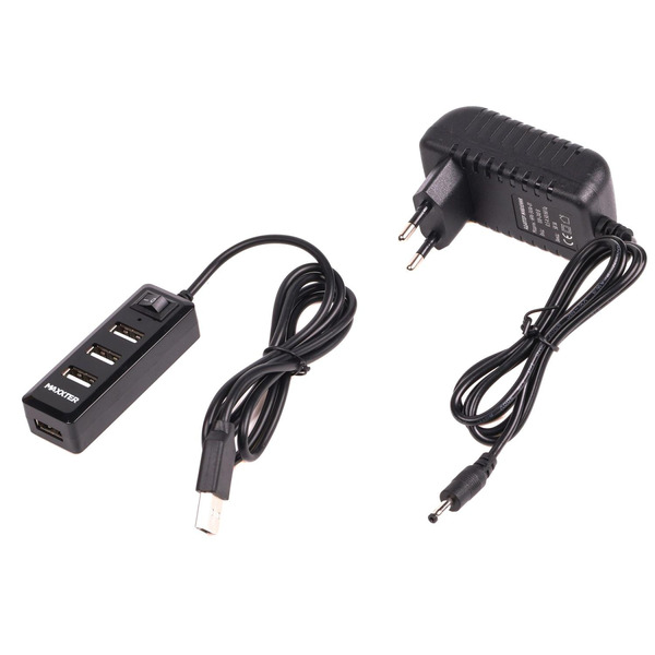USB-хаб Maxxter 4 ports HU2A-4P-AC-03