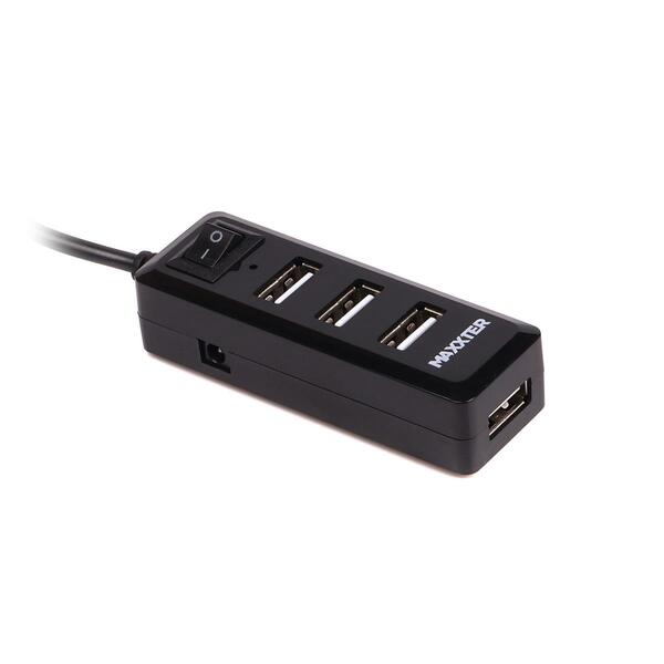 USB-хаб Maxxter 4 ports HU2A-4P-AC-03