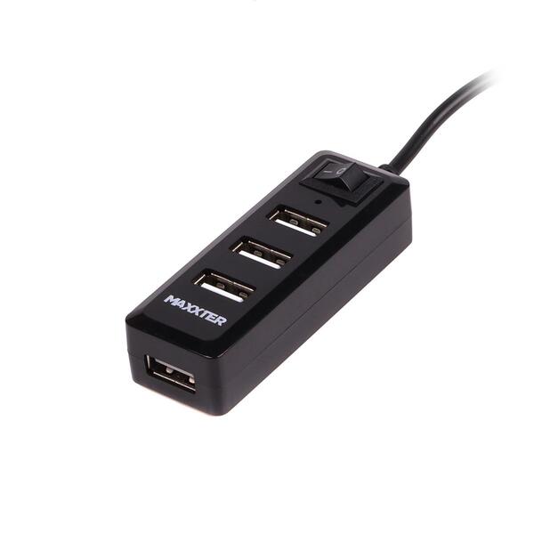 USB-хаб Maxxter 4 ports HU2A-4P-AC-03
