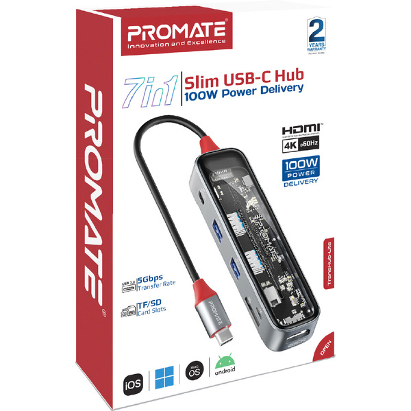USB-хаб Promate TransHub-Lite.Grey