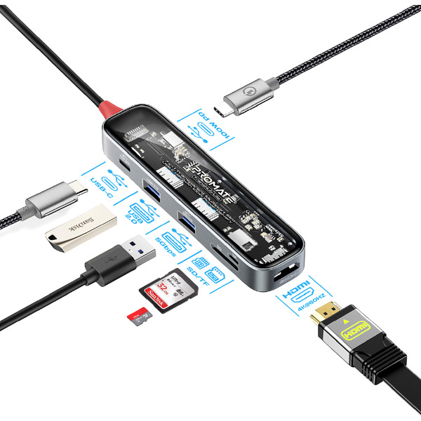 USB-хаб Promate TransHub-Lite.Grey