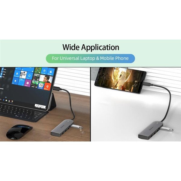 USB-хаб REAL-EL CQ-415 Space Grey