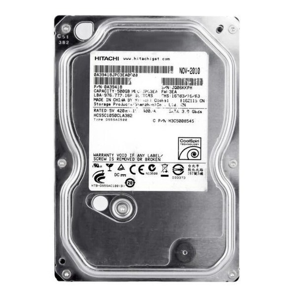 Накопитель HDD SATA  500GB Hitachi (HGST) CinemaStar 5K1000 8MB (HCS5C1050CLA382) Refurbished