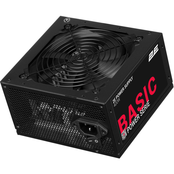 Блок питания 2E Basic Power  (400W) 80% 120мм 1xMB 24pin(20+4) 1xCPU 8pin(4+4) 3xMolex 4xSATA 1xPCIe 8pin(6+2)