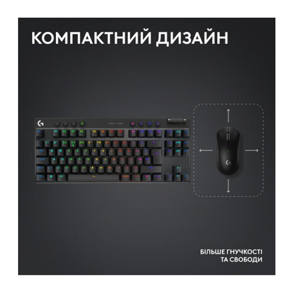 Клавиатура Logitech G PRO X TKL Lightspeed Black Tactile (920-012136)