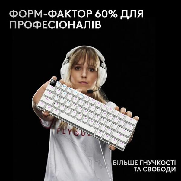 Клавиатура беспроводная Logitech G PRO X 60 TKL GX Optical Tactile White (920-011930)