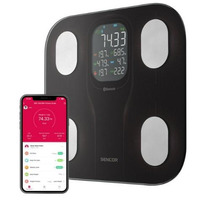 Ваги підлогові Sencor, 180кг, AAAx4, підкл. до смартфону, скло, чорний