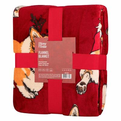 Плед Ardesto Flannel 160х200см, 100% полиэстер, рождественские корги