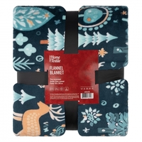 Плед Ardesto Christmas Flannel 160х200см, 100% поліестер, олені, зелений