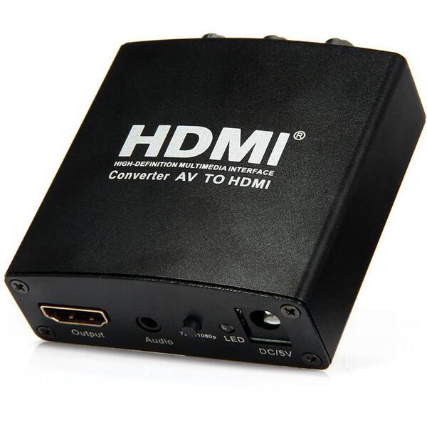 Конвертер PowerPlant (CA911479) HDCAV01 AV (3xRCA) - HDMI, черный
