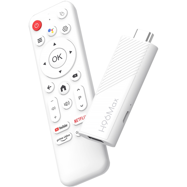 TV Медіаплеєр H96 MAX H313 TV Stick 2/16Gb/ Allwinner H313/ Android 14/ WiFi 2.4G+5G/білий