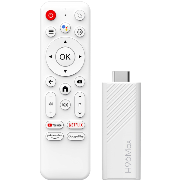 TV Медіаплеєр H96 MAX H313 TV Stick 2/16Gb/ Allwinner H313/ Android 14/ WiFi 2.4G+5G/білий