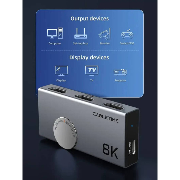 Сплиттер Cabletime 4К HDMI Black (CP34G)