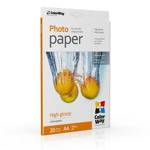 Фотопапір ColorWay глянцевий 180г/м2 A4 20 арк. (PG180020A4)