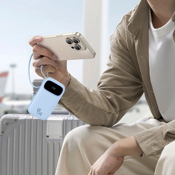 Внешний аккумулятор (Power Bank) Baseus EnerFill FC31 Qpow 3 с цифровым дисплеем USB-C + iP 20000mAh 45W Galaxy Blue (E0028D03)