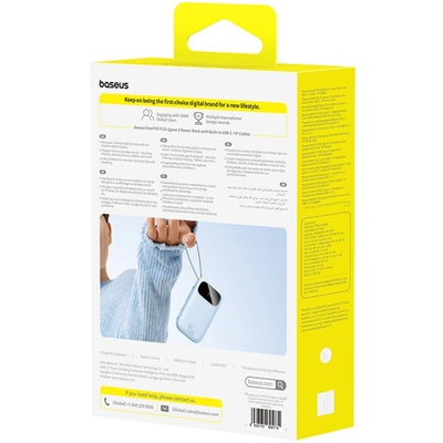 Зовнішній акумулятор (павербанк) Baseus EnerFill FC31 Qpow 3 Digital Display USB-C + iP 20000mAh 45W Galaxy Blue (E0028D03)  