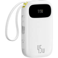 Зовнішній акумулятор (павербанк) Baseus EnerFill FC31 Qpow 3 Digital Display USB-C + iP 20000mAh 45W Moon White (E0028D01)  