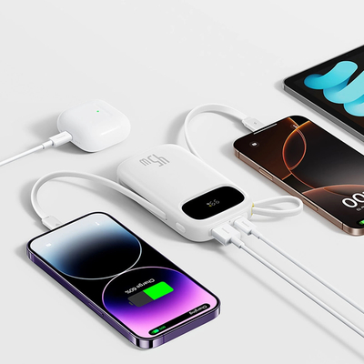 Зовнішній акумулятор (павербанк) Baseus EnerFill FC31 Qpow 3 Digital Display USB-C + iP 20000mAh 45W Moon White (E0028D01)  