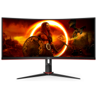 Монітор TFT 34" AOC CU34G2XP, WQHD, VA, 180Гц, 1мс, вигнутий, HDMIx2, DPx2, USB, колонки, чорний