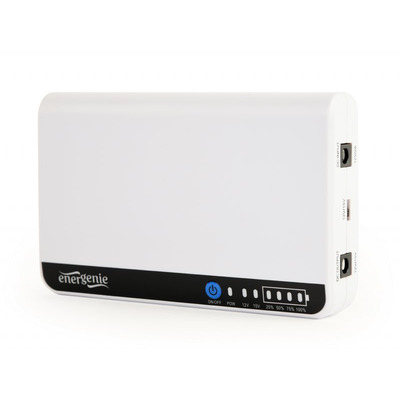 ДБЖ для роутера EnerGenie EG-UPS-DC18, 15W, Output: DC12V, POE-12/15V, 1/1,5A, Li-ion 6600mAh, 160х105х32мм, 270 грам, White, BOX