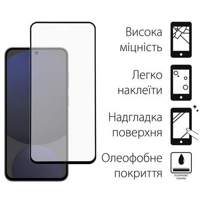 Чeхол-накладка Dengos Matt для Samsung Galaxy S24 FE SM-S721 Black (DG-KM-117) + защитное стекло
