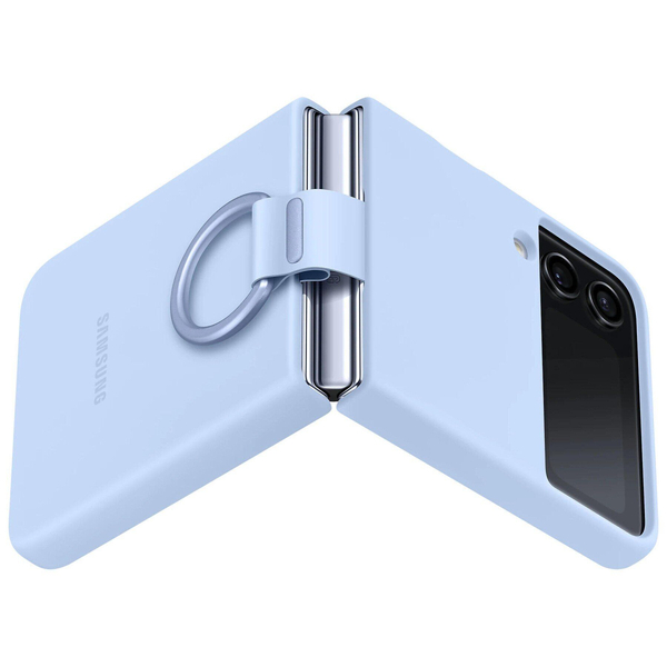 Чохол Samsung Silicone Cover with Ring для Samsung Galaxy Flip 4 SM-F721 Arctic Blue EF-PF721TLEGUA