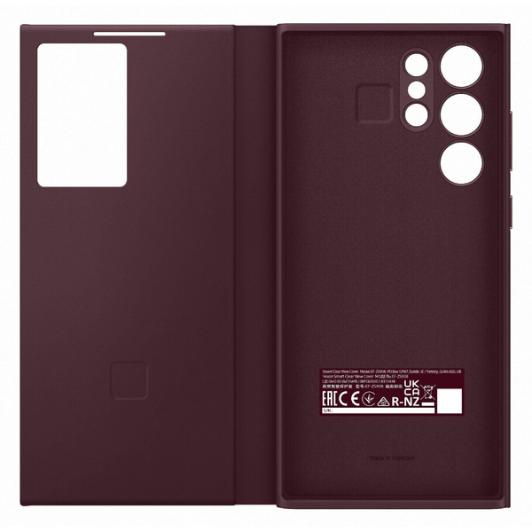 Чохол Samsung Smart Clear View Cover для Samsung Galaxy S22 Ultra SM-S908 Burgundy EF-ZS908CEEGRU
