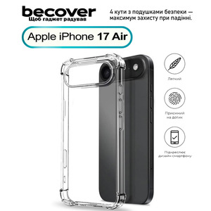 Чохол BeCover Anti-Shock для Apple iPhone 17 Air Clear 713795