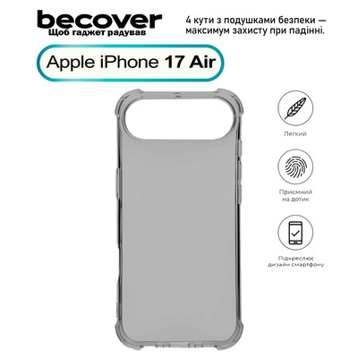 Чохол BeCover Anti-Shock для Apple iPhone 17 Air Grey 713796