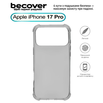 Чохол BeCover Anti-Shock для Apple iPhone 17 Pro Grey 713798