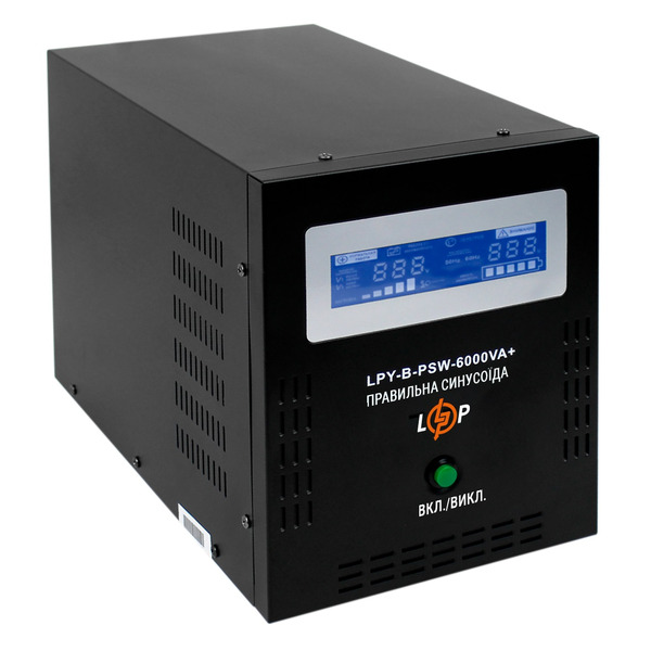 Резервний UPS LogicPower LPY-B-PSW-6000VA+ 4200Вт 10A/20A с правильной синусоидой 48В (6615)