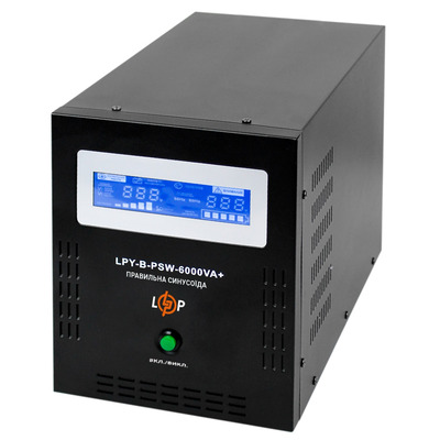 Резервний UPS LogicPower LPY-B-PSW-6000VA+ 4200Вт 10A/20A с правильной синусоидой 48В (6615)