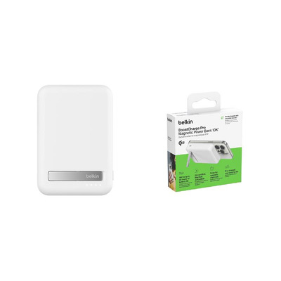 Зовнішній акумулятор (Power Bank)  Belkin 10000мА·год, 15Вт, MagSafe Qi2, білий