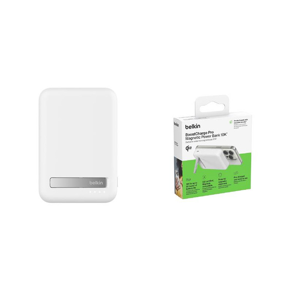 Зовнішній акумулятор (Power Bank)  Belkin 10000мА·год, 15Вт, MagSafe Qi2, білий