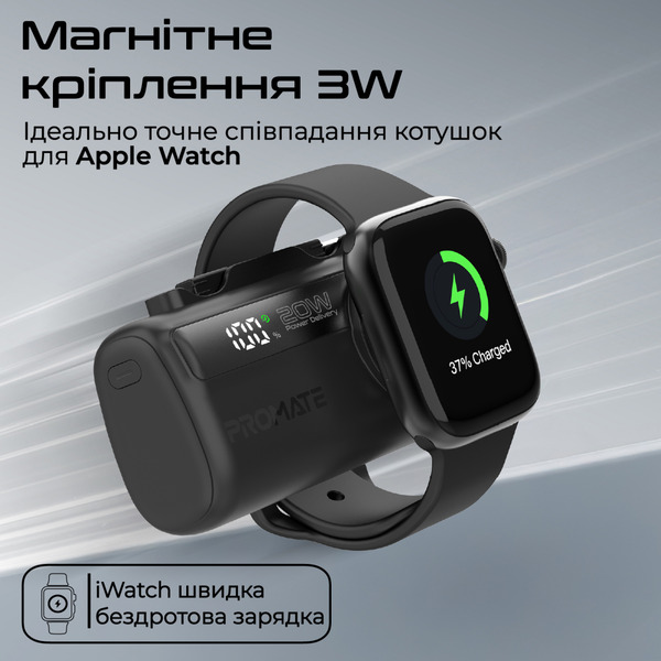Зовнішній акумулятор (Power Bank)) Promate powerup-trio.black