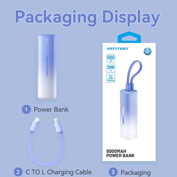 Зовнішній акумулятор (Power Bank) Vention FHWL0