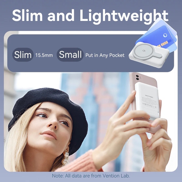 Зовнішній акумулятор (Power Bank) Vention Magnetic Wireless FHSP0