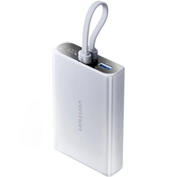 Зовнішній акумулятор (Power Bank)Vention 10000 mAh 22,5W PD, USB-A, USB-C In/Out, Lightning In/Out, Gray