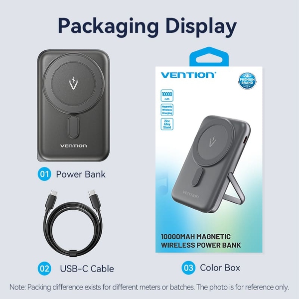 Зовнішній акумулятор (Power Bank) Vention Magnetic Wireless FHNB0