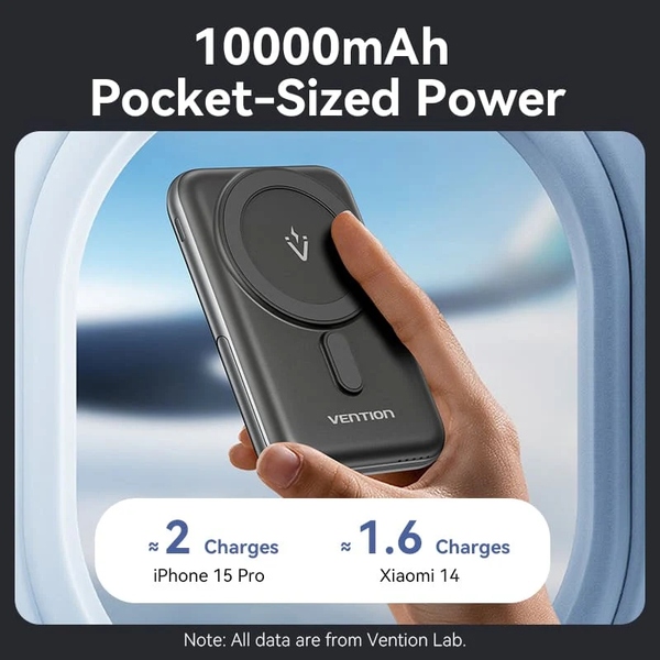Зовнішній акумулятор (Power Bank) Vention Magnetic Wireless FHNB0