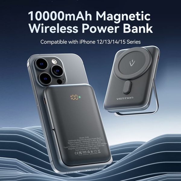 Зовнішній акумулятор (Power Bank) Vention Magnetic Wireless FHNB0