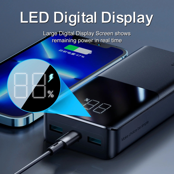 Зовнішній акумулятор (Power Bank)Joyroom 20000mAh 22,5W PD,QC3.0, 2xUSB-A, Micro USB, USB-C In/Out Black