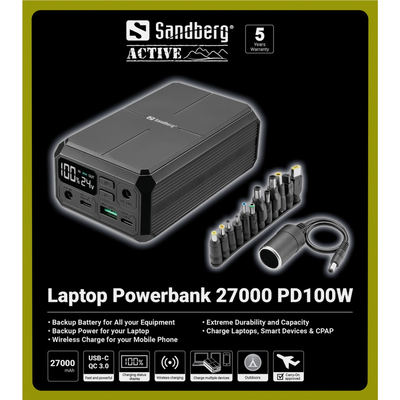 Зовнішній акумулятор (Power Bank) Sandberg 27000mAh (421-13)